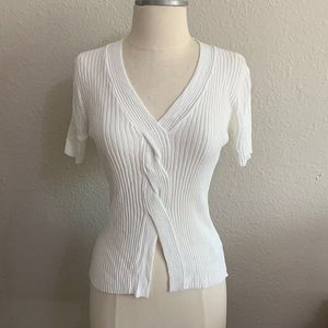 Cream light sweater blouse